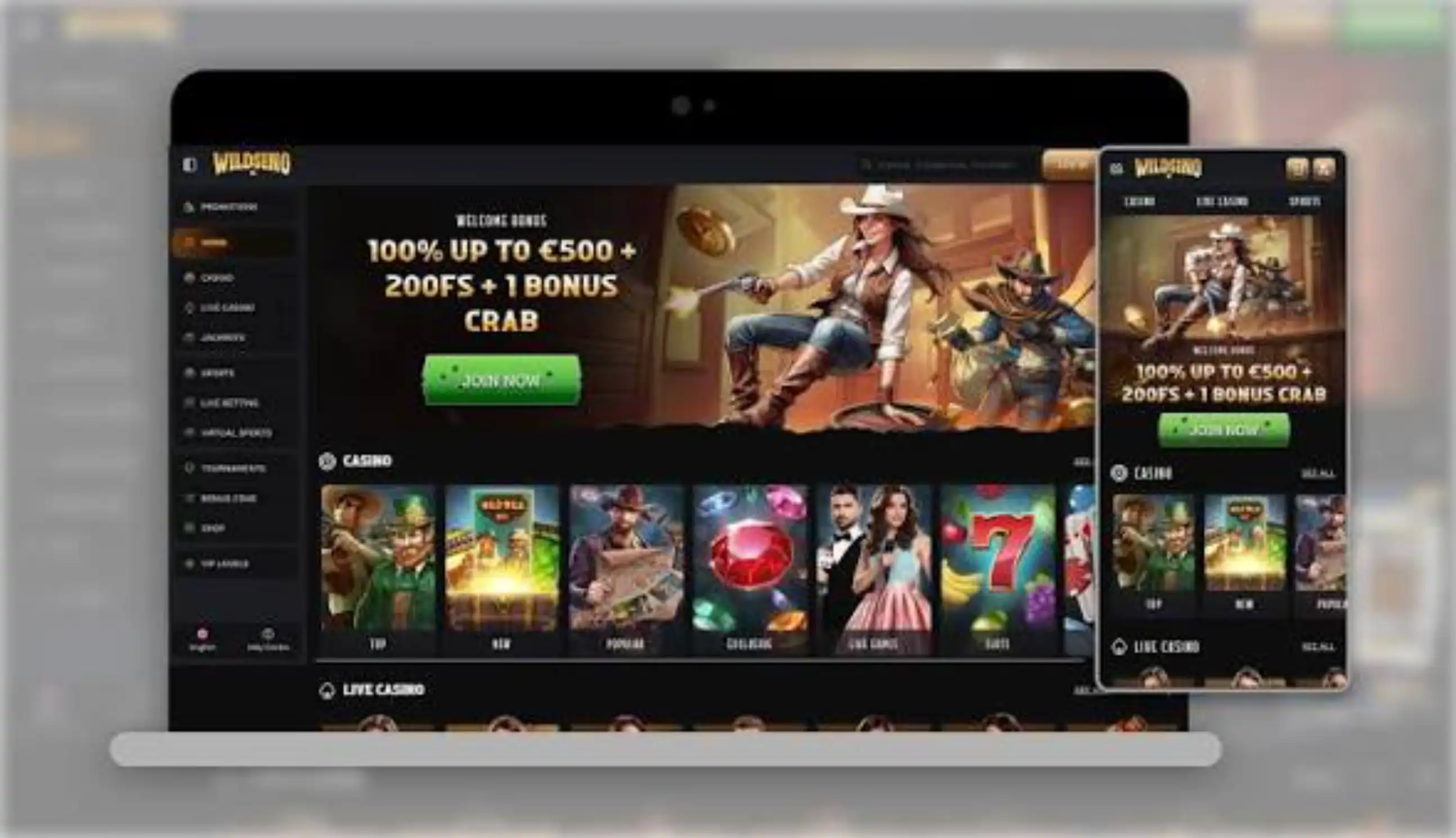 Wildsino Casino App-Screenshot